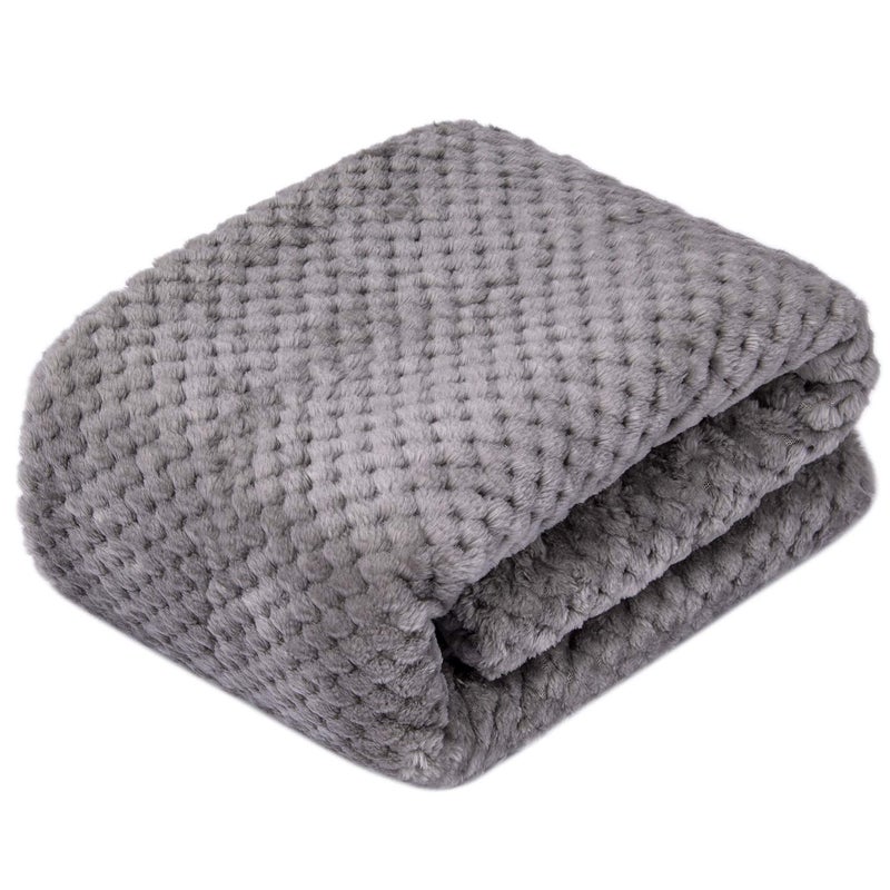 WONDER MIRACLE Fuzzy Dog Blanket or Cat Blanket or Pet Blanket, Warm and Soft, Plush Fleece Receiving Blankets for Dog Bed and Cat Bed, Couch, Sofa, Travel and Outdoor, Camping (Blanket (24" x 32"), DG-Flint Gray) - Image 2